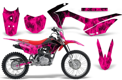 MX Decal Graphics Kit for Honda CRF125F (2014–2018) Flames Pink