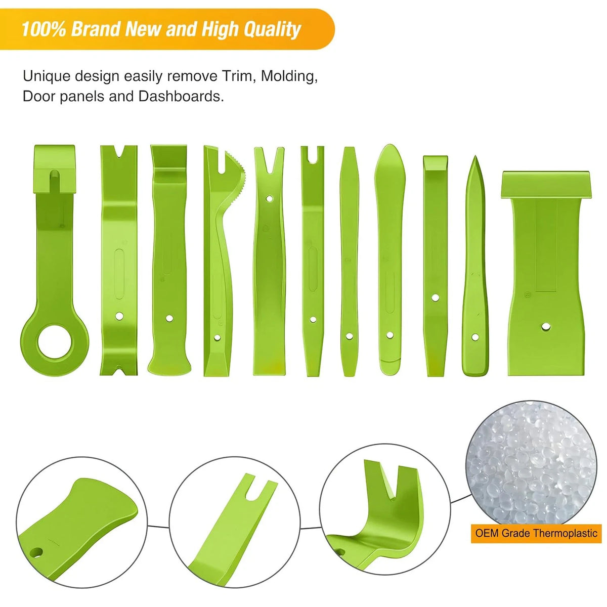 40Pcs Trim Removal Tool for Auto Terminal Key Clip Green