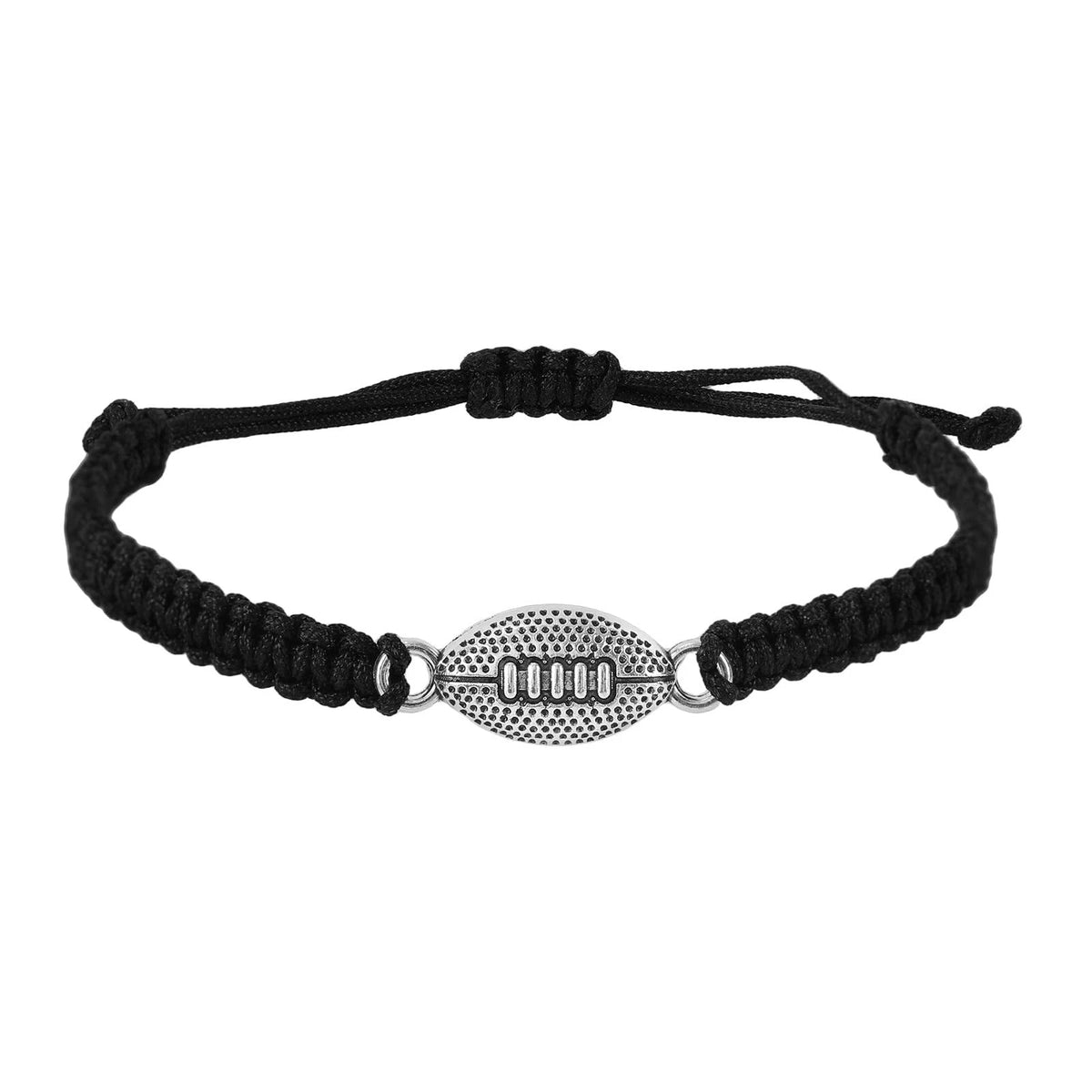 Adjustable Football Bracelet for Rugby Fans - Black