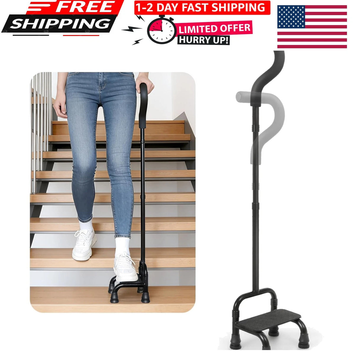Adjustable Stair Climbing Assist Cane for Seniors (2023–2023)