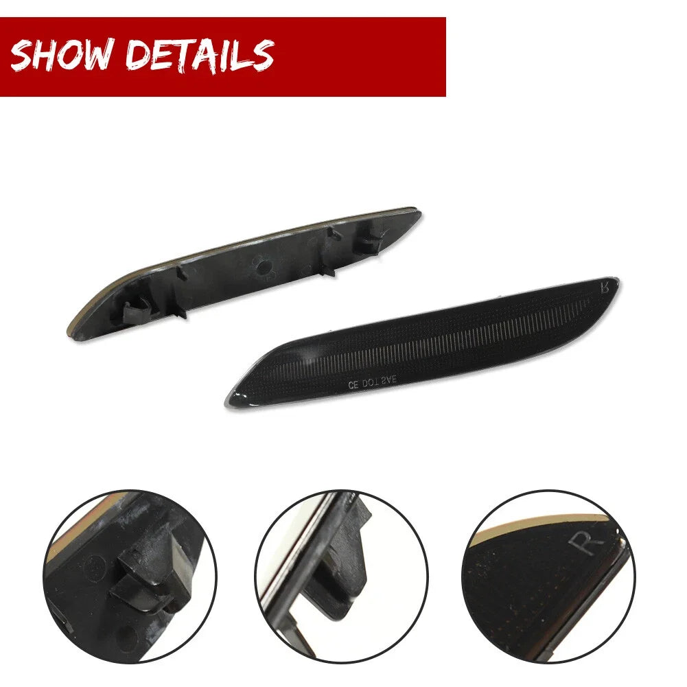 Set of 2 Smoke Rear Bumper Reflectors for Chrysler Pacifica & Voyager