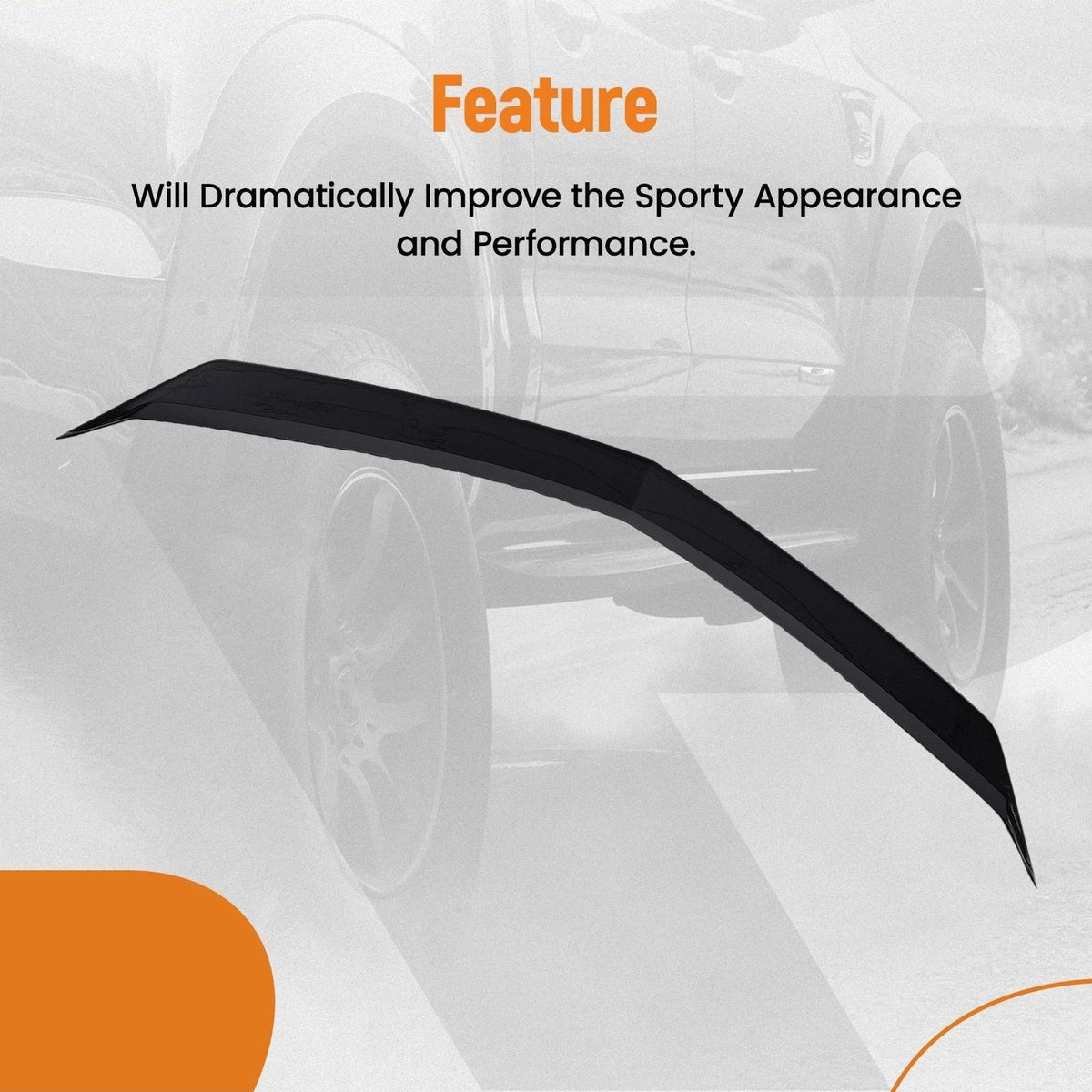 V Style Trunk Spoiler for Cadillac 4 Door Sedan (2013–2017) ABS Plastic