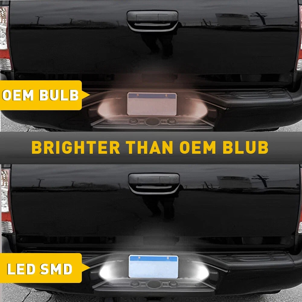 2X White LED License Plate Lights for Toyota Tacoma (2005–2015)
