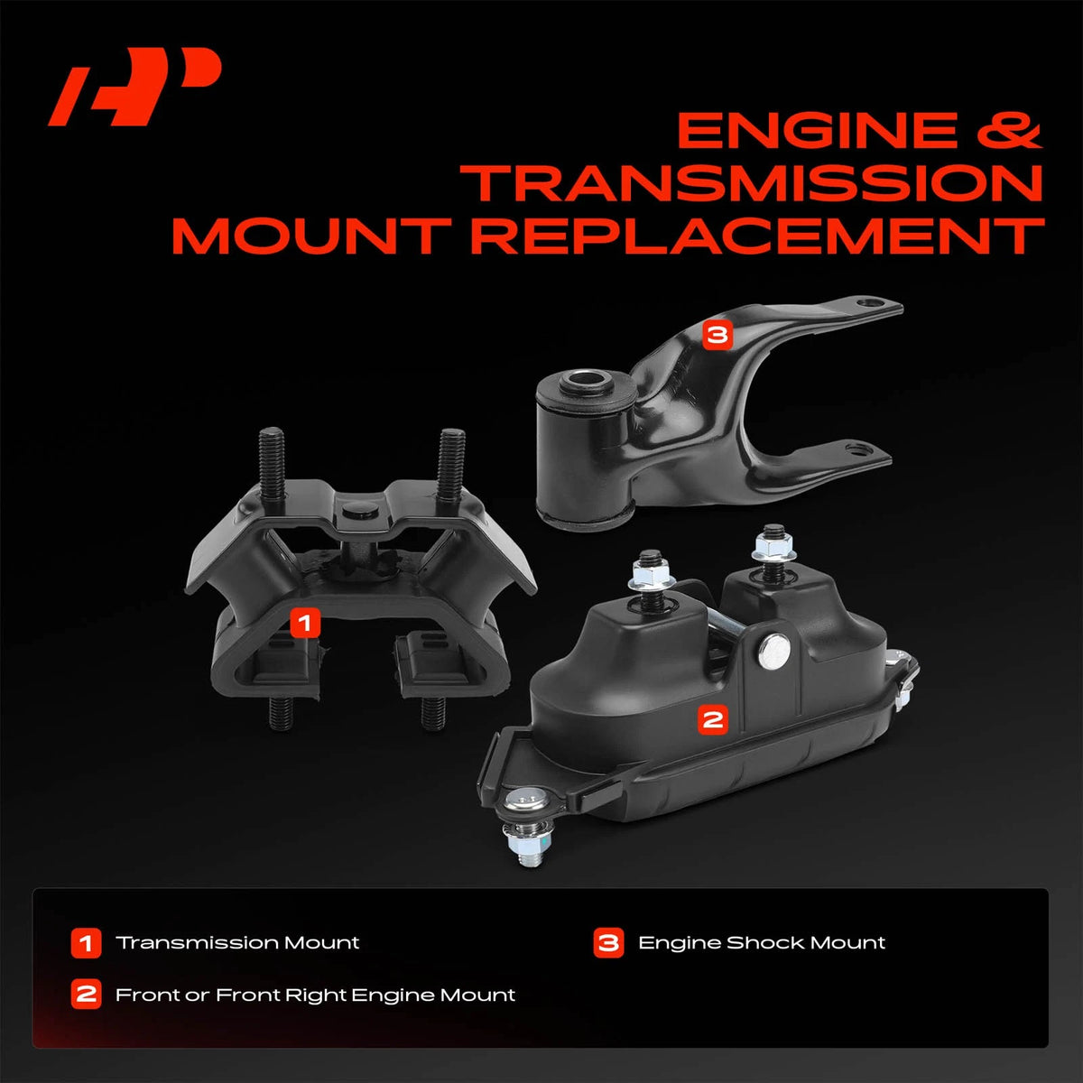 3X Engine Mount & Shock Mount & Transmission Mount for Buick Rendezvous (2002–2007)