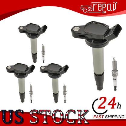 4X Ignition Coil & 4X Spark Plug for Toyota Corolla 1.8L L4 (2003–2008)