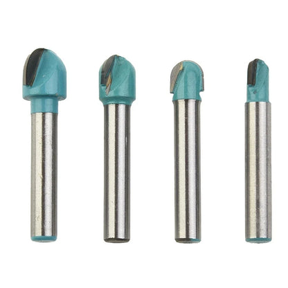 4X CNC Carbide Router Bits for Milling (Router Bit Set)