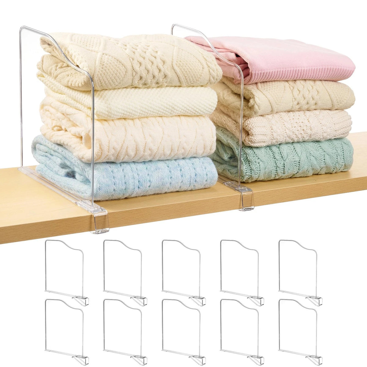 12 Pack Shelf Dividers for Closet Organization (No Part Numbers)