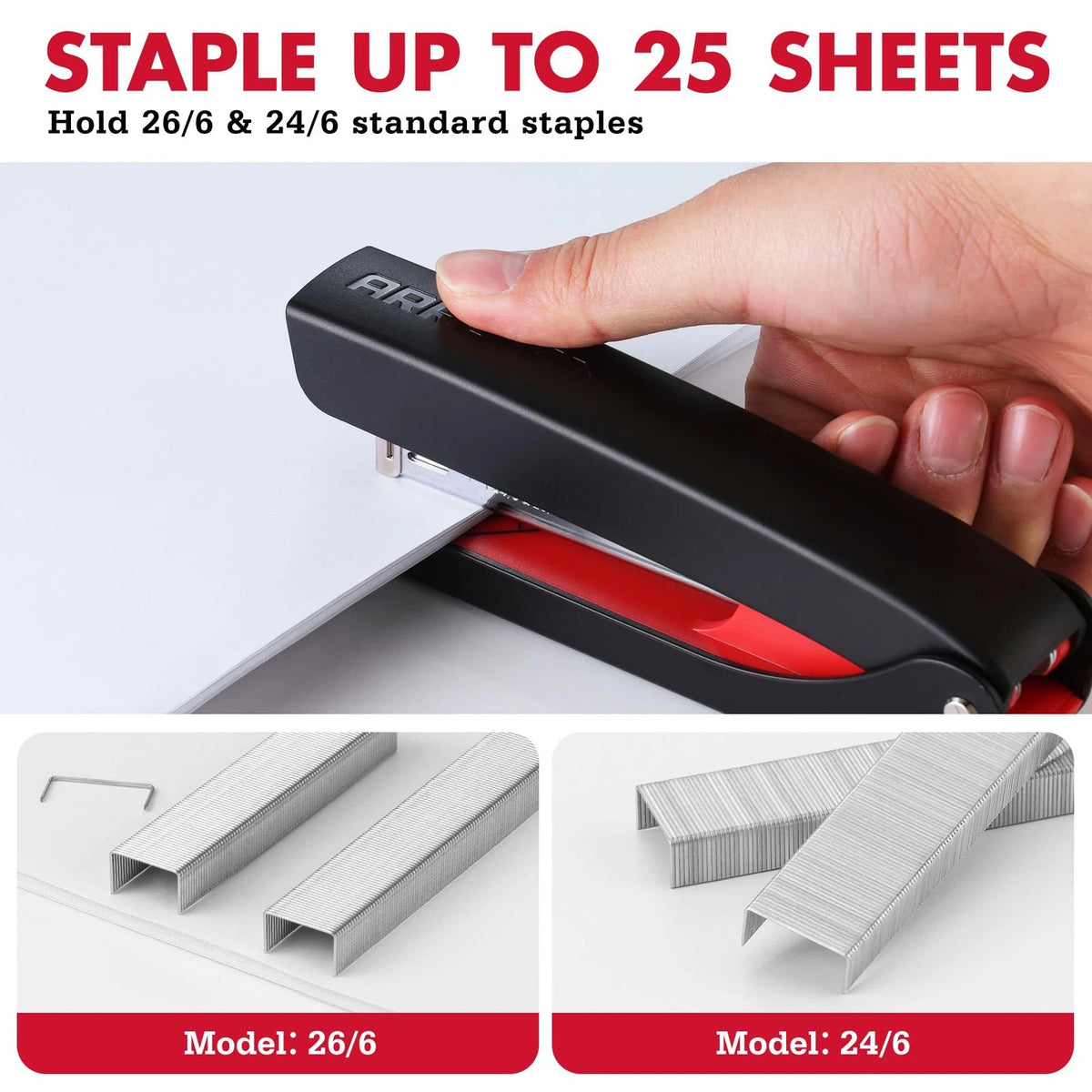 Arrow Full-Strip Stapler for Office Use (25 Sheets Capacity)
