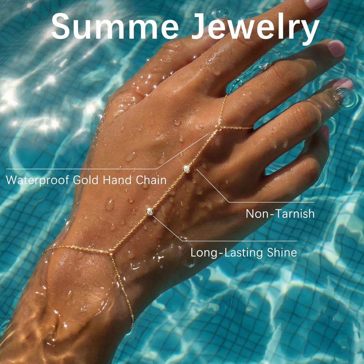 Gold Bracelets for Women (Waterproof, Dainty 14K, Large)