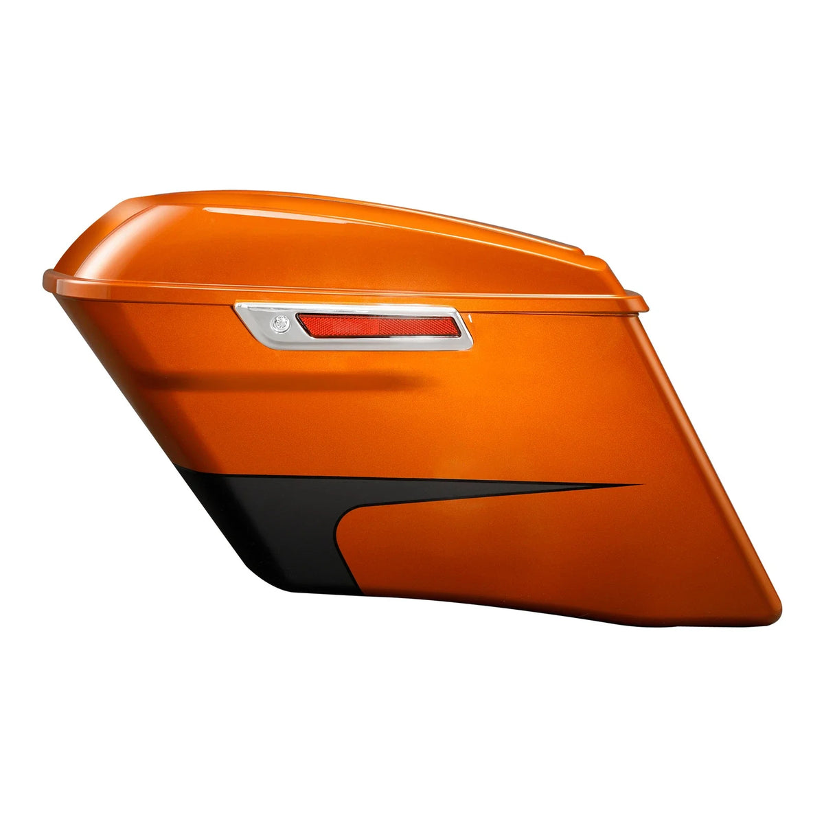 4" Hard Saddlebags for Harley Touring Glide (2014–2024) Scorched Orange/Black Denim