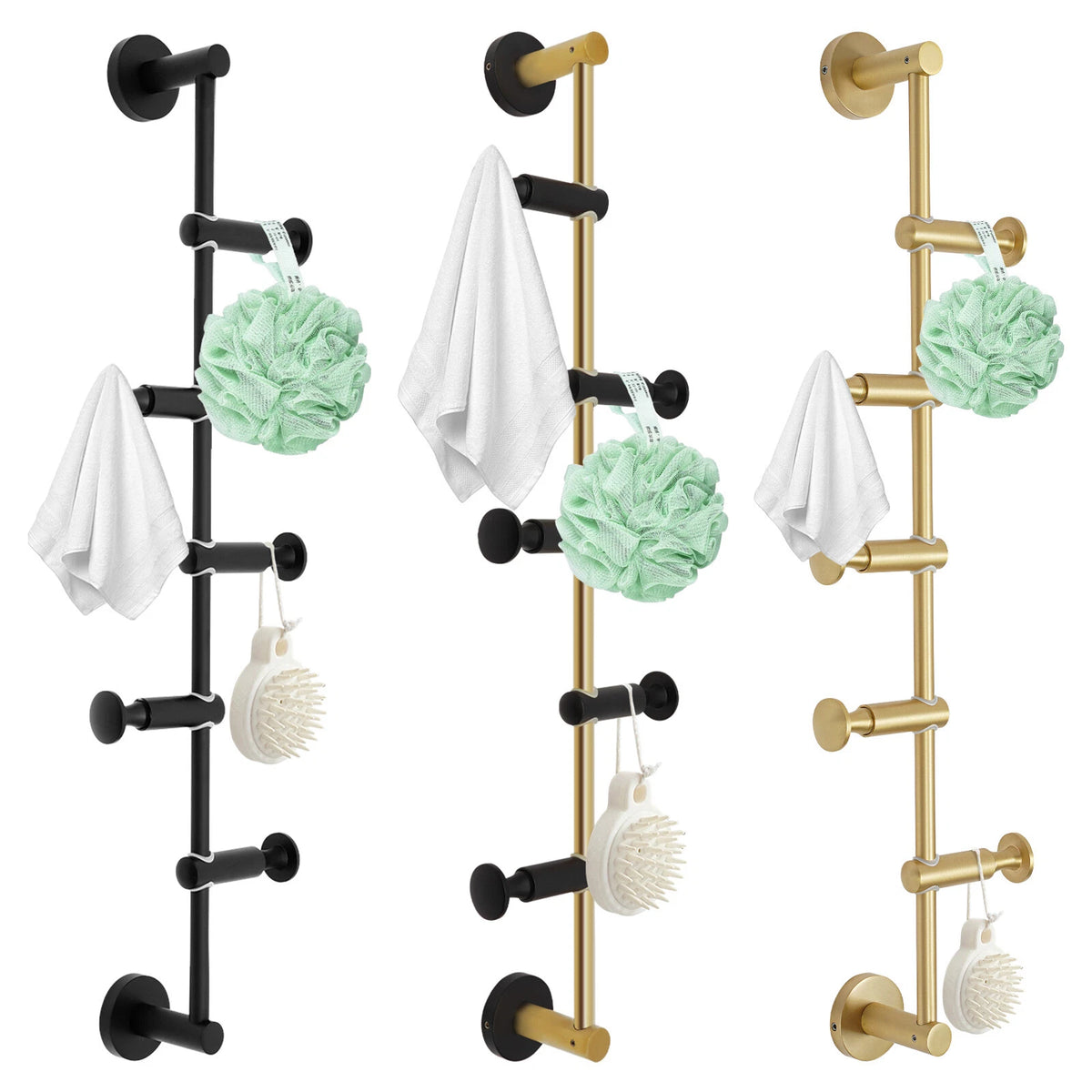 5-Hook Wall Mounted Coat Rack for Home Use