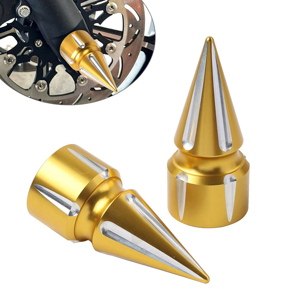 Front Axle Cap Nut Cover 3.6" Gold for Harley Softail (2007–Present)