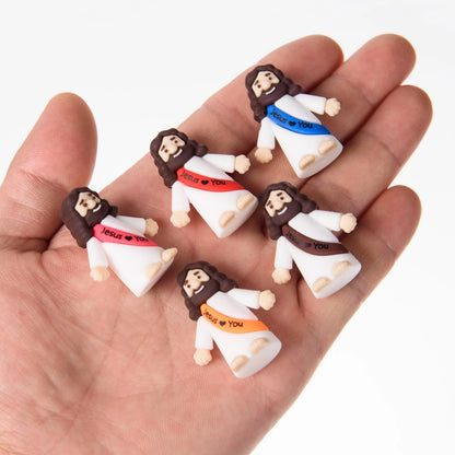 40 Pcs Mini Jesus Loves You Stickers (1.38 x 0.98 inches) Multicolor