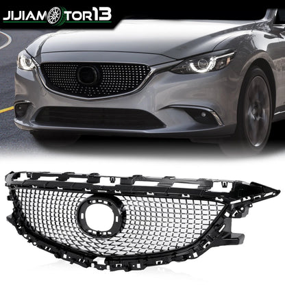 Front Bumper Mesh Hood Grille for Mazda 6 Atenza (2014–2016) J-02HGL1547ABK
