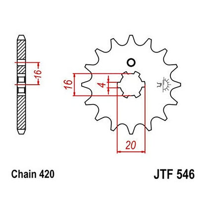 13 Tooth Front Steel Sprocket for Kawasaki KX100 (1995–2021) JTF546.13d
