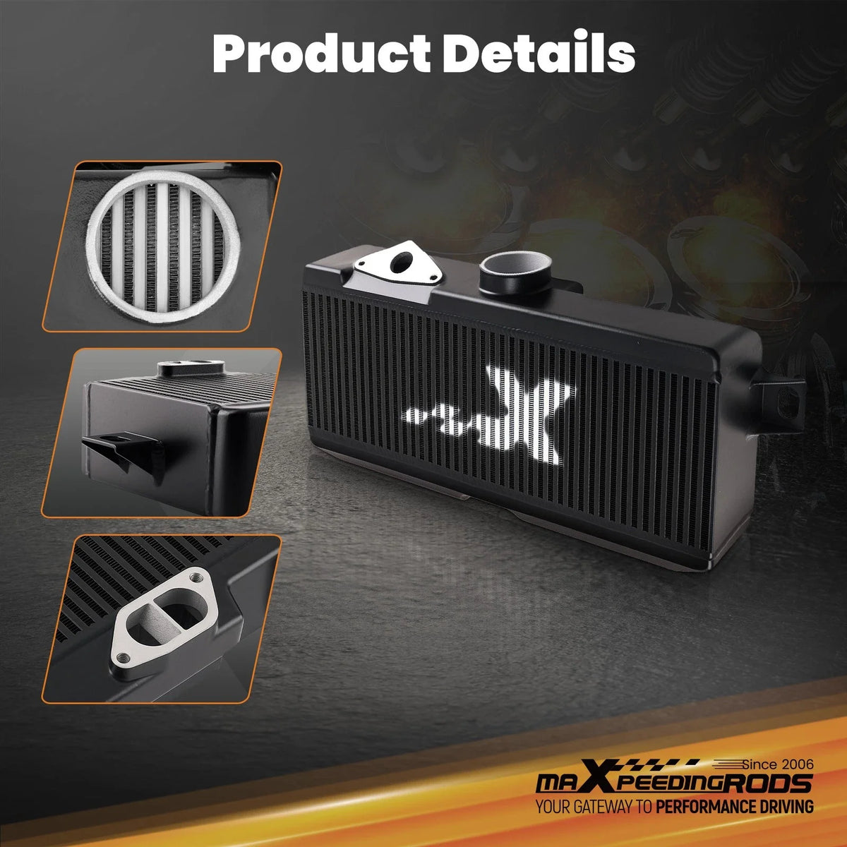 Top Mount Intercooler Kit for Subaru WRX STI (2002–2007) 530x186mm Core