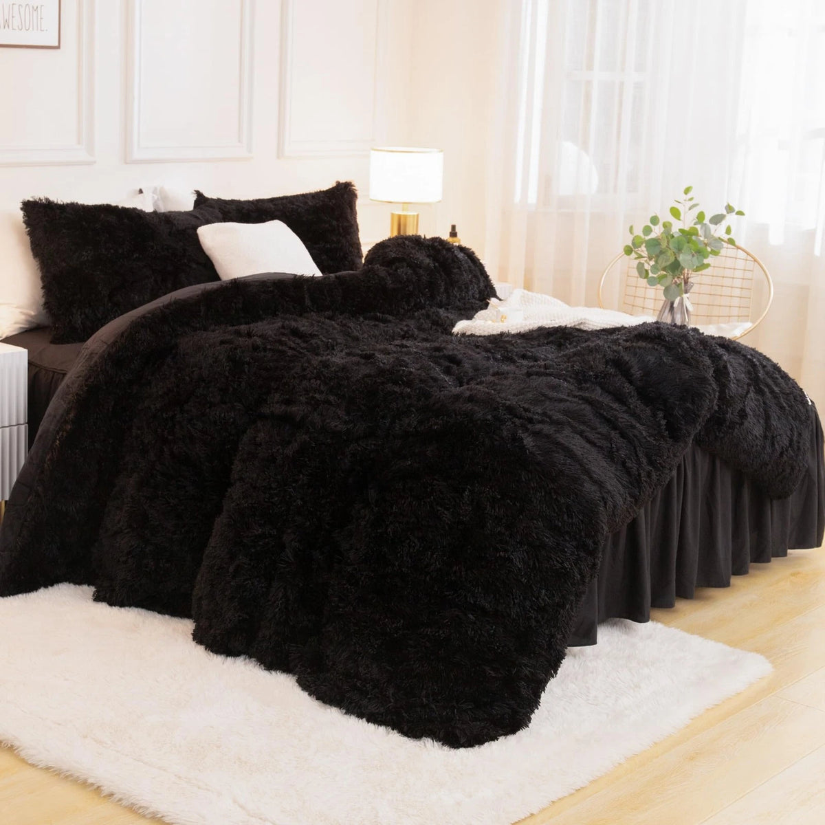 Queen Comforter Set Black for Bedding (2023)