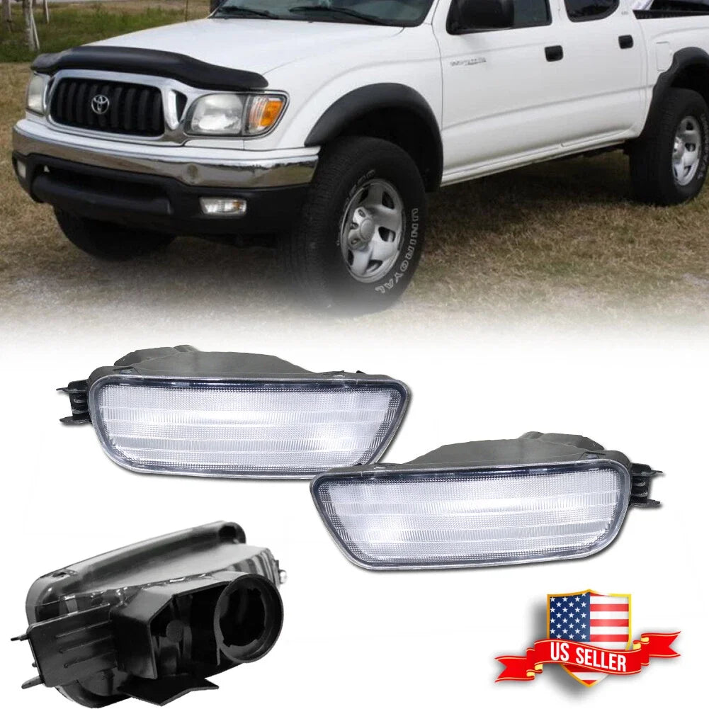 2X Clear Lens Front Bumper Turn Signal Lights for Toyota Tacoma (2001–2004)