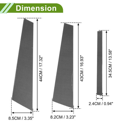 6 Pcs Door Pillar Window Trim for BMW 5-Series (2011–2017) Carbon Fiber Black