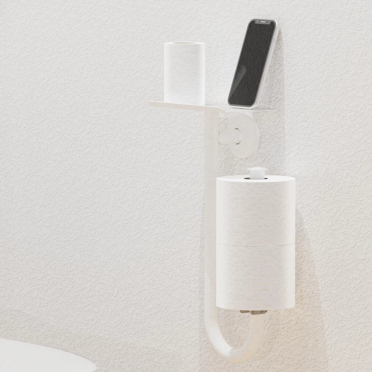 3-in-1 Toilet Safety Grab Bar with Tissue Holder and Phone Shelf