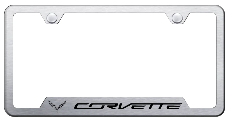 Brushed License Plate Frame Licensed for Chevrolet Corvette C7 (2014–2019)