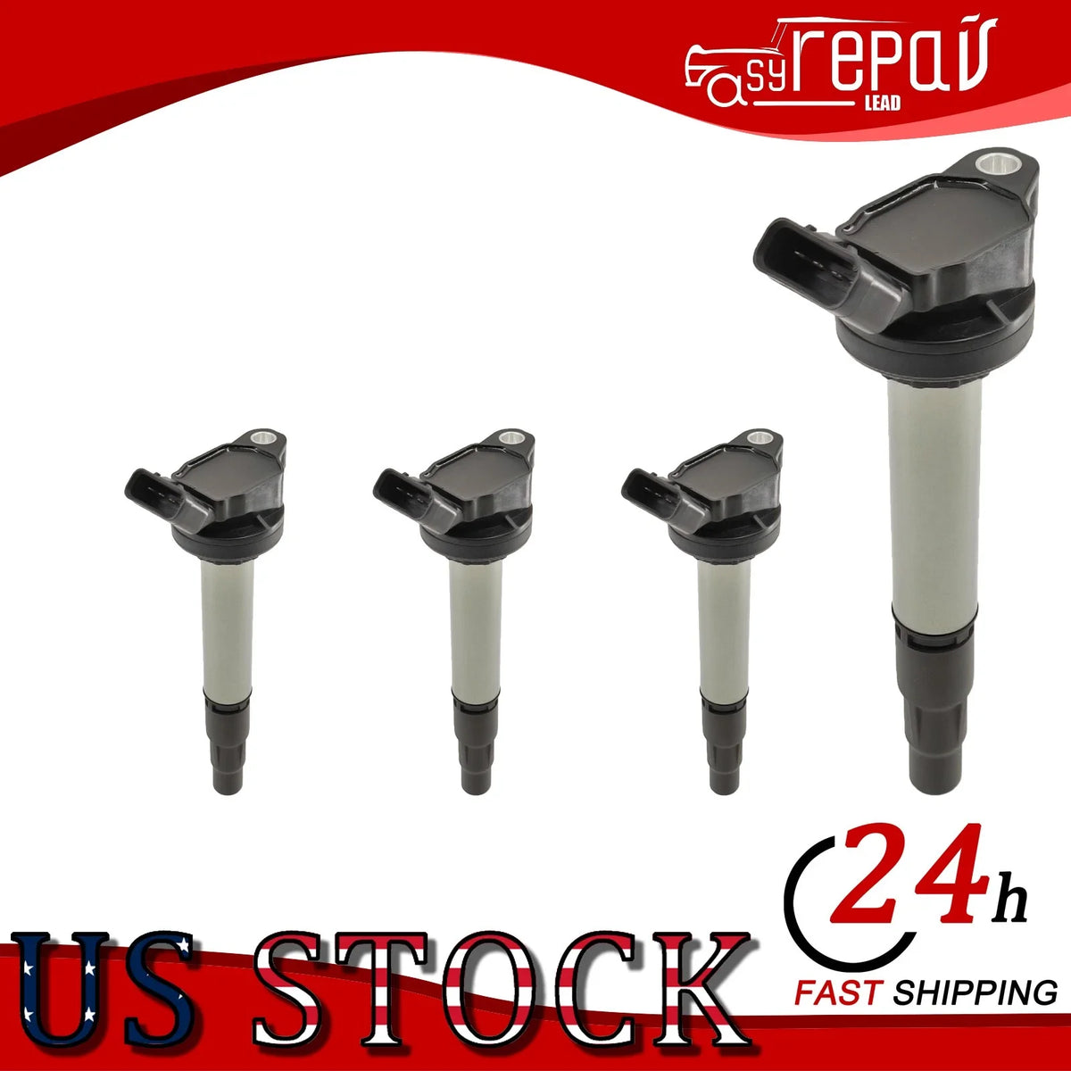 4X Ignition Coil & 4X Spark Plug for Toyota Corolla 1.8L L4 (2003–2008)