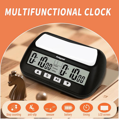 Chess Clock Timer with Basic, Reward, Delay Features – Battery Included