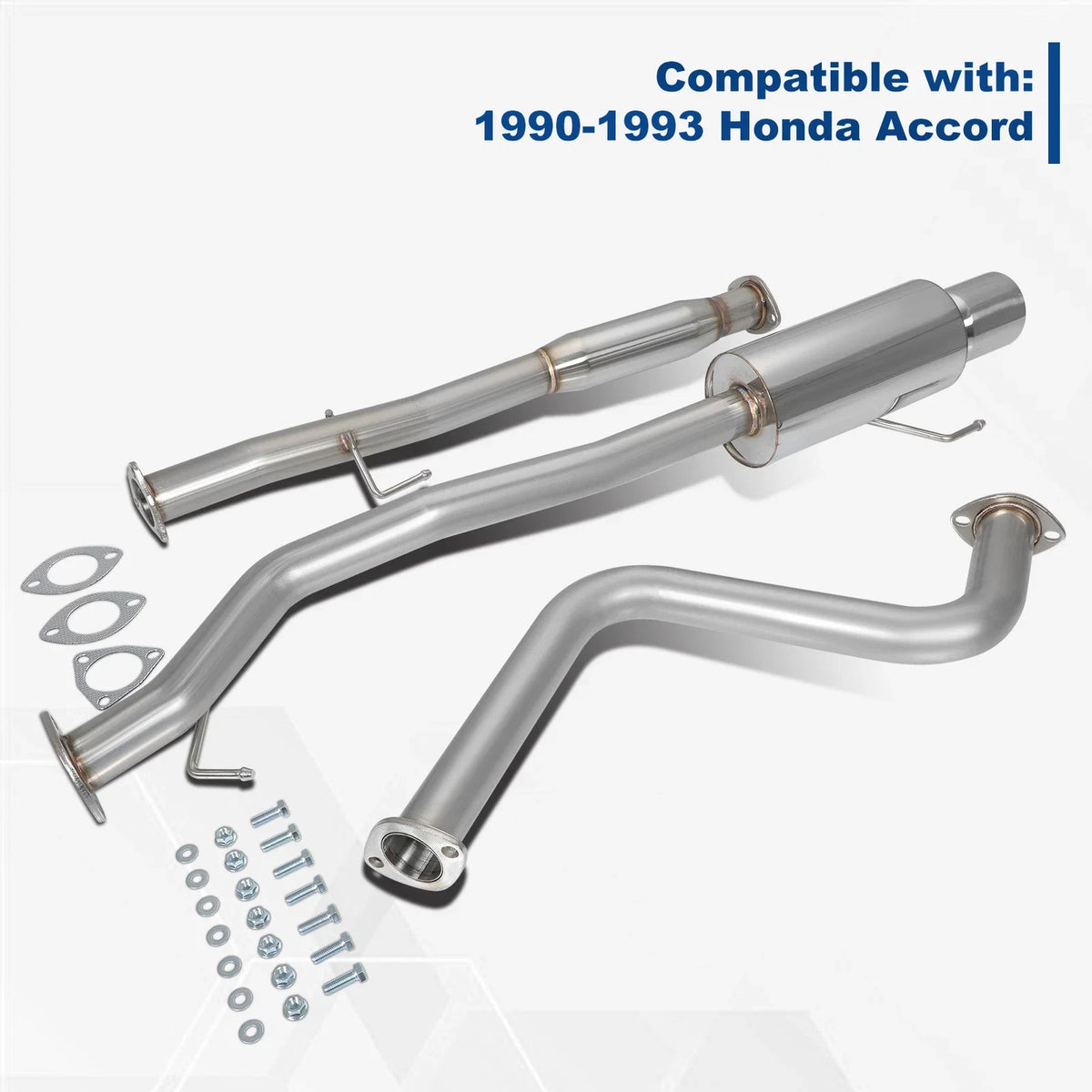 4" Rolled Muffler Tip Catback Exhaust System Kit for Honda Accord (1990–1993)