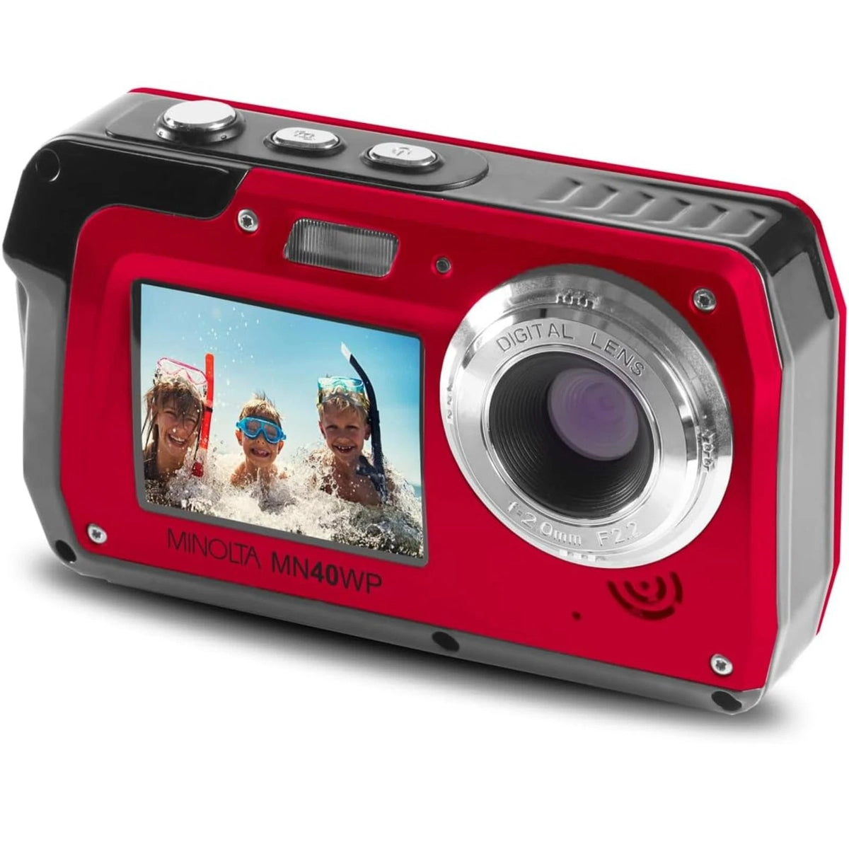 Minolta MN40WP Waterproof Digital Camera for Dual Screen 48MP (2023)