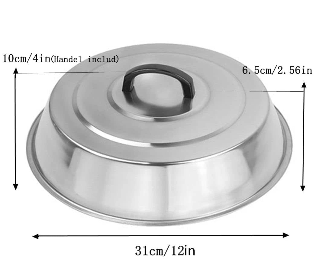12 Inch Round Stainless Steel Basting Dome for Griddle Accessories