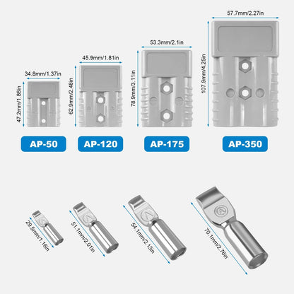 2X 175 Amp Battery Quick Connect/Disconnect Connector 1/0Awg Cable