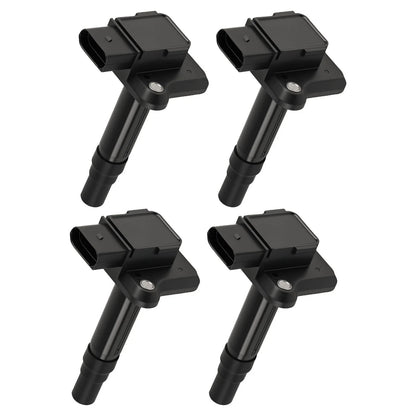 Set of 4 Ignition Coils for VW Audi 1.8L 4.2L (1999–2004) 06B905115B Black