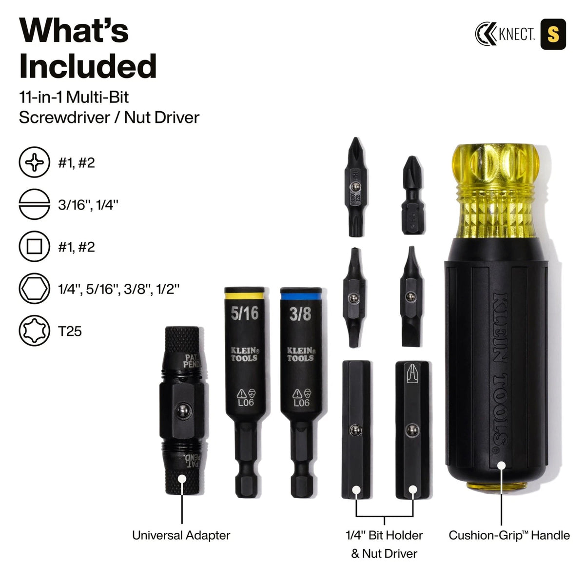 Multi-Bit Screwdriver/Nut Driver for Klein Tools (One Size)