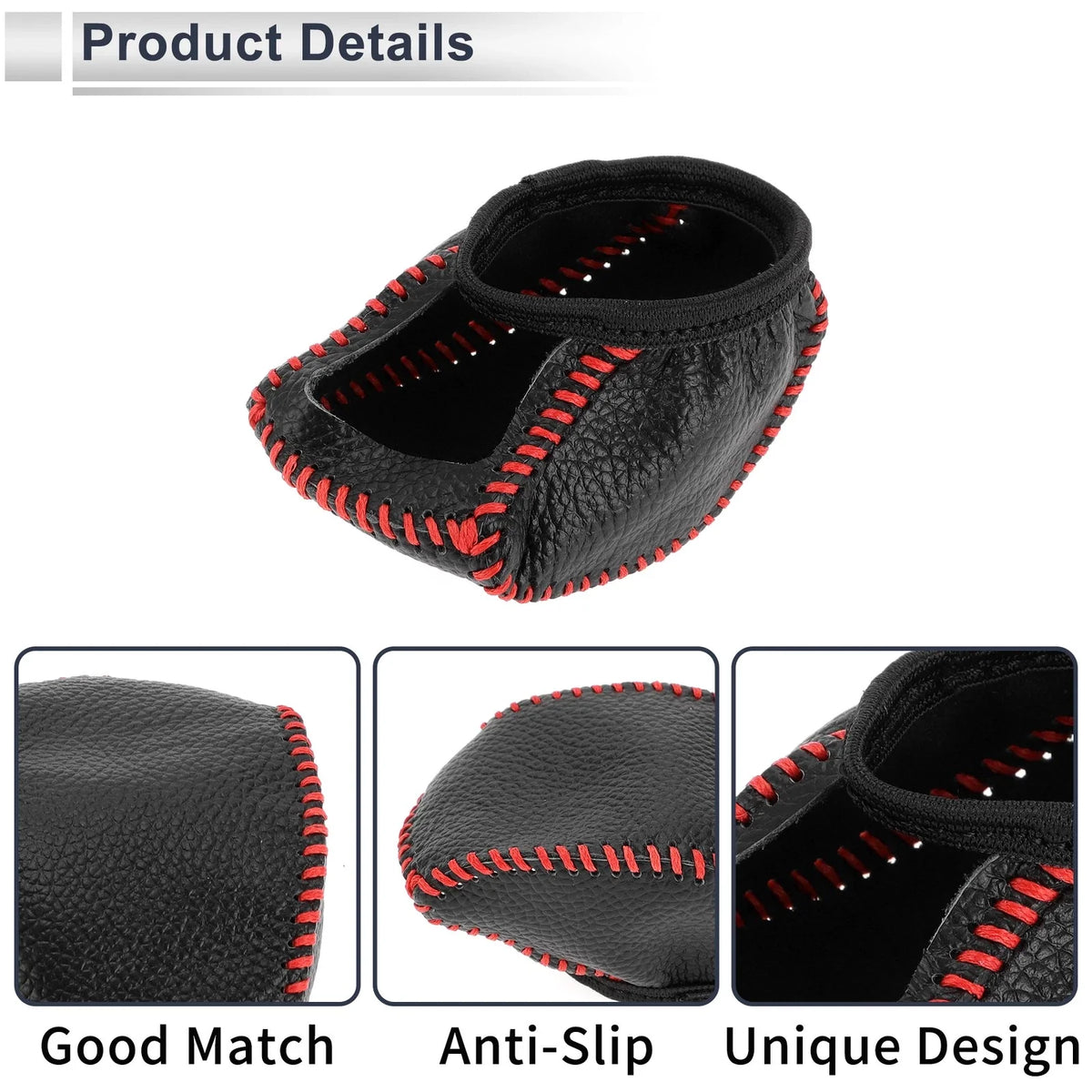 1 Pc Gear Shift Knob Cover for Toyota RAV4 (2019–2024) Pebbled Black Red