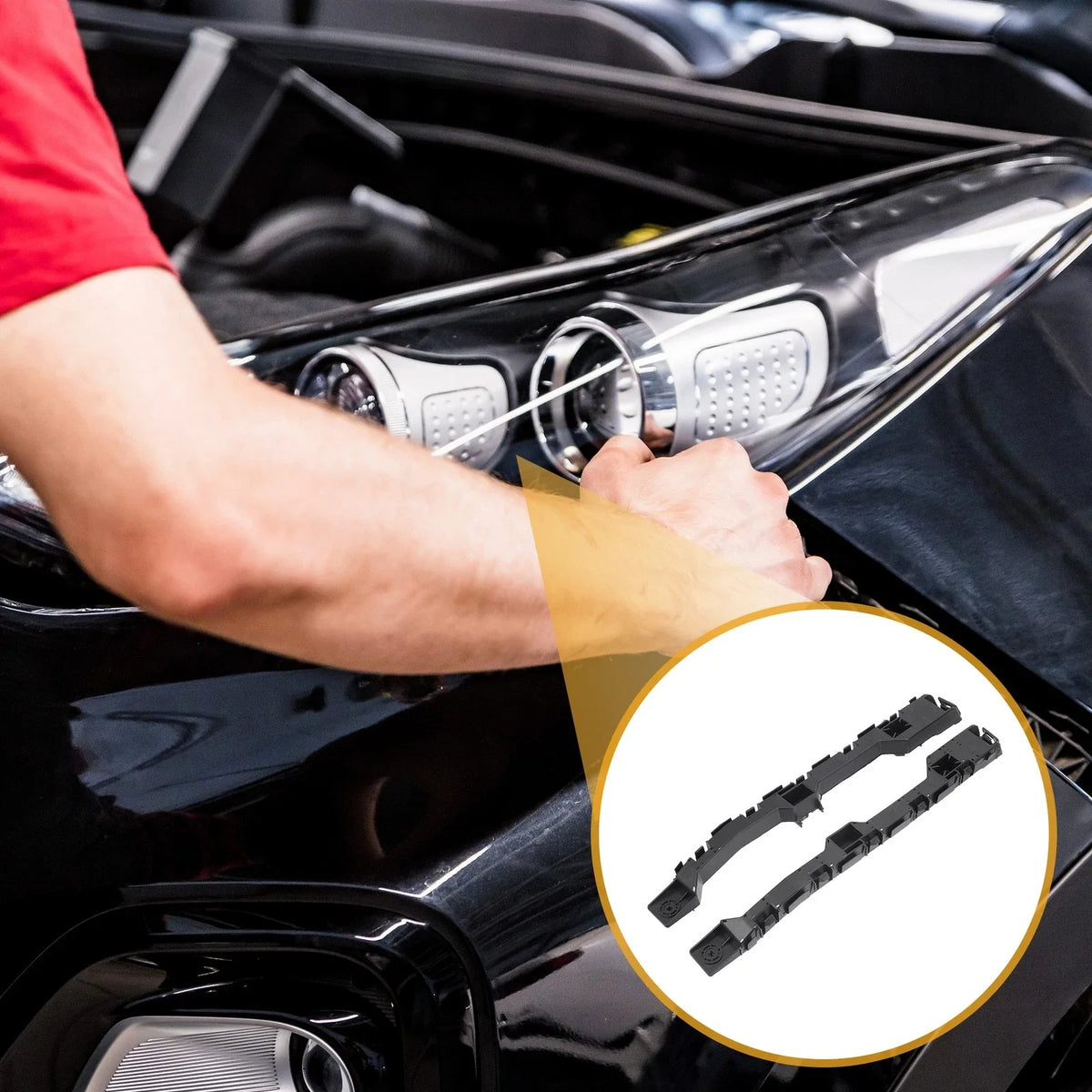Set of 2 Rear Bumper Support Brackets for Honda HR-V (2016–2018) Black