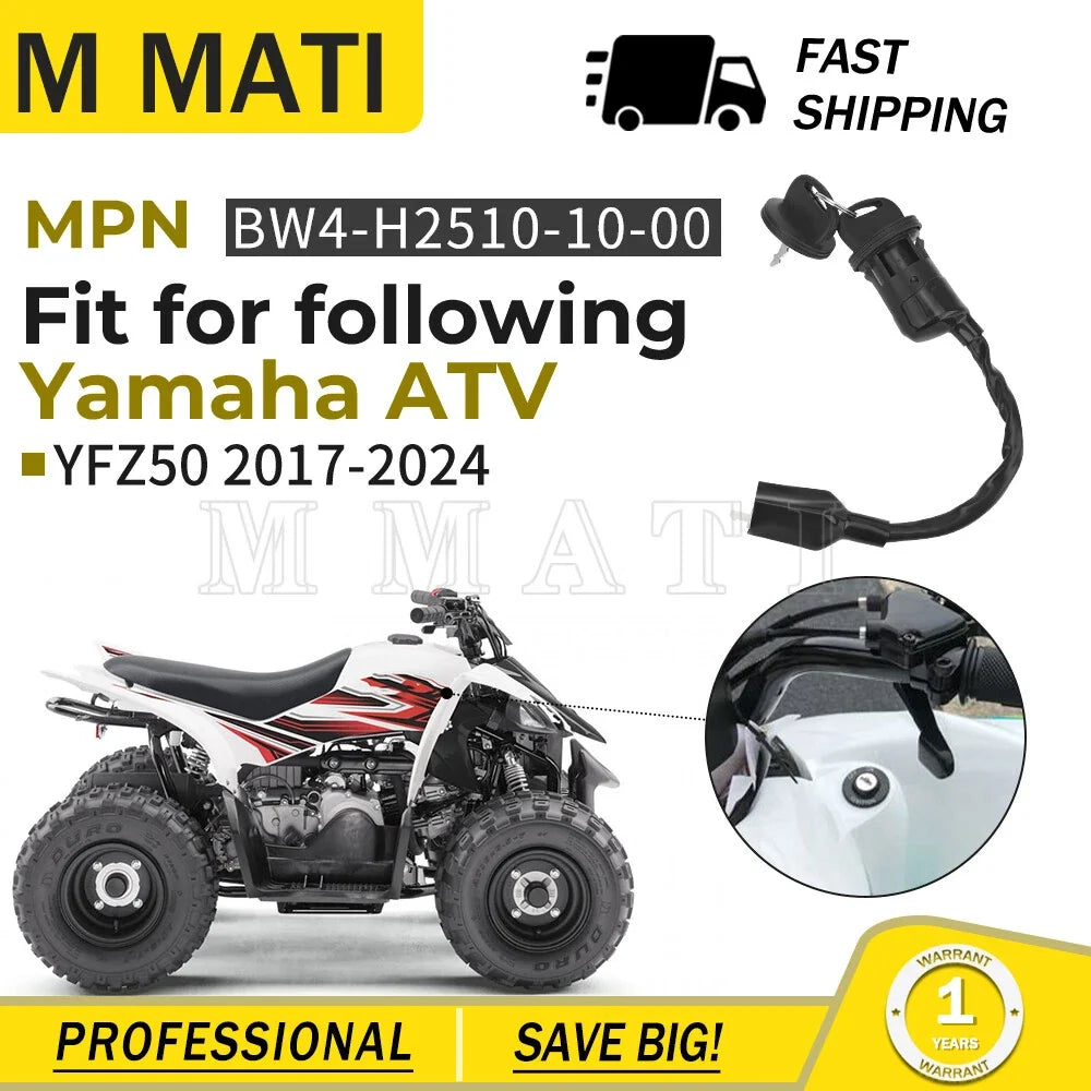 Ignition Switch with 2 Keys for Yamaha YFZ50 (2017–2024) BW4-H2510-10-00