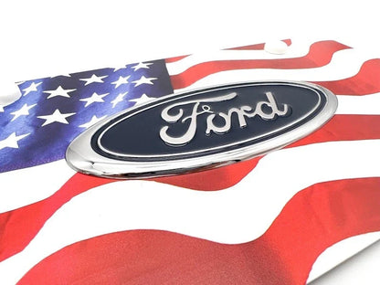American Flag License Plate Cover Premium Color Wave for Ford Vehicles (All Years)