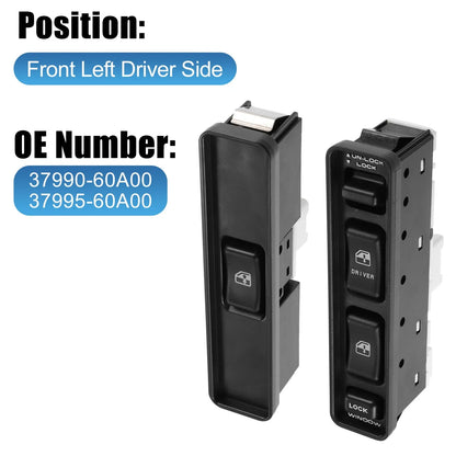Set of 2 Master Power Window Switches for Suzuki (37990-60A00, 37995-60A00)