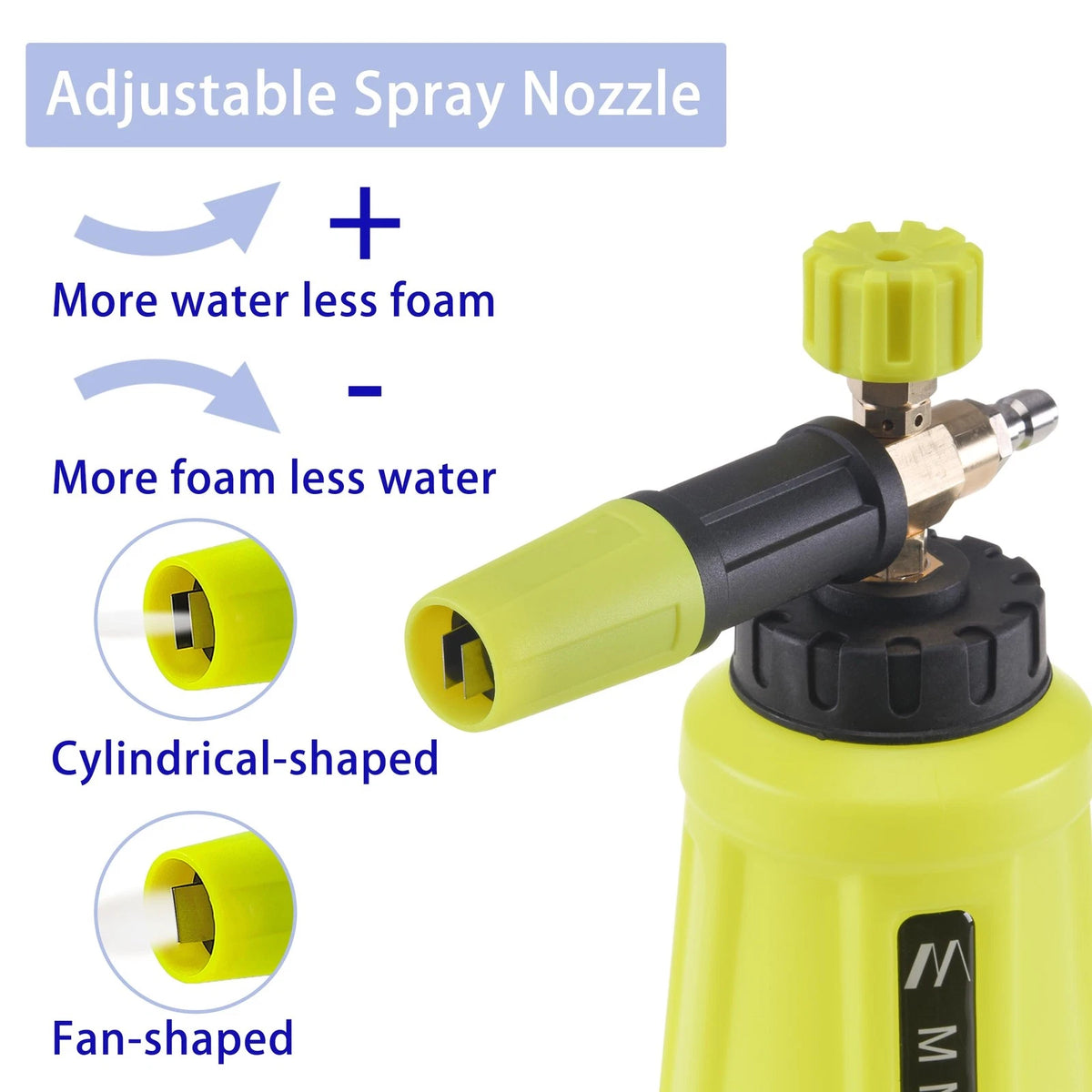Foam Cannon for Pressure Washer (Car Cannon, Yellow)
