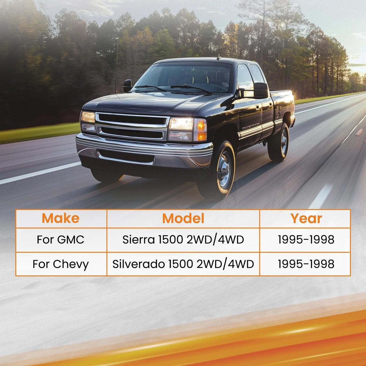 3" Lift Kit for Chevy GMC Silverado Sierra 1500 2WD 4WD (1995–1998) PA66 GF30
