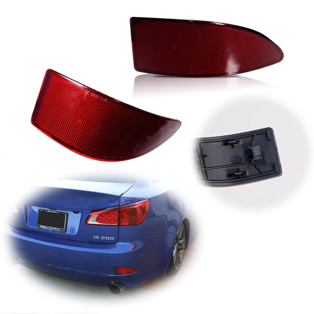 Set of 2 Rear Bumper Reflector Lights for Lexus IS250 IS350 (2006–2013)
