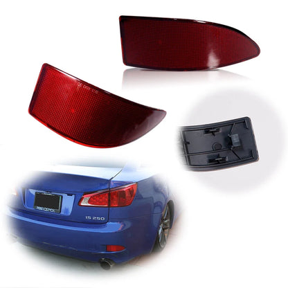 Set of 2 Rear Bumper Reflector Lights for Lexus IS250 IS350 (2006–2013)