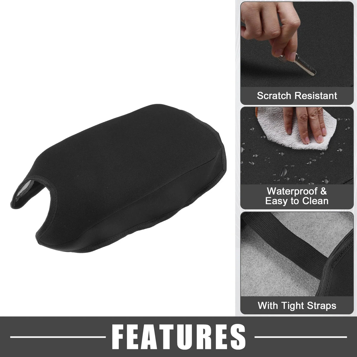 Center Console Armrest Cover Trim for Honda HR-V (2016–2022) Black