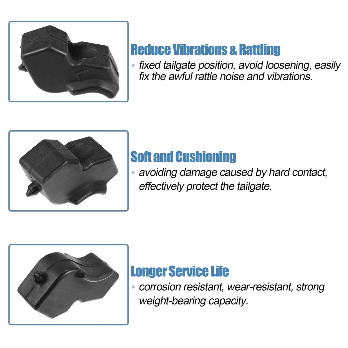 1 Pair Rubber Tailgate Stop Bumper FL3Z-99439A00-B FL3Z-99439A00-A for Ford F150 (2015–2023)
