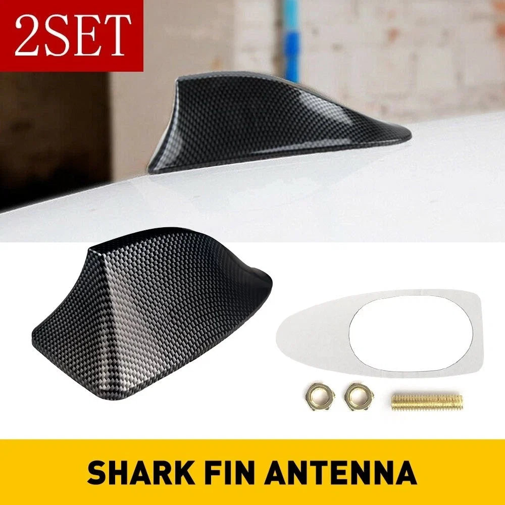 Set of 2 Shark Fin Roof Antennas for Universal Vehicles (FM/AM)