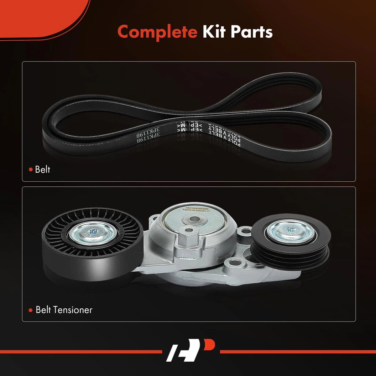 2X Serpentine Belt Drive Component Kit for Toyota Camry (2010–2011) 90K39095, K030471, 39095