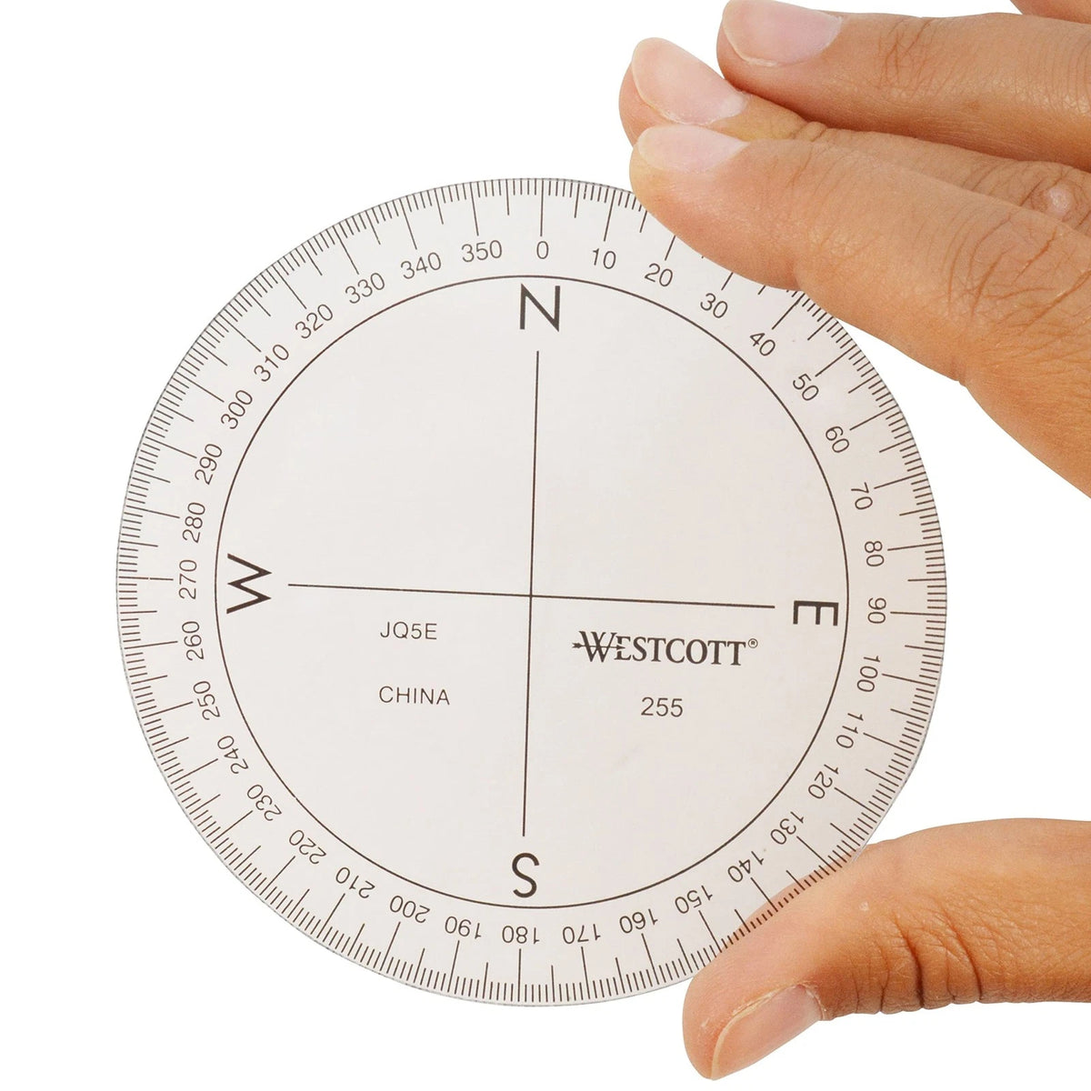 360-Degree Protractor Compass for Drawing and Drafting, Clear, 3.5 in