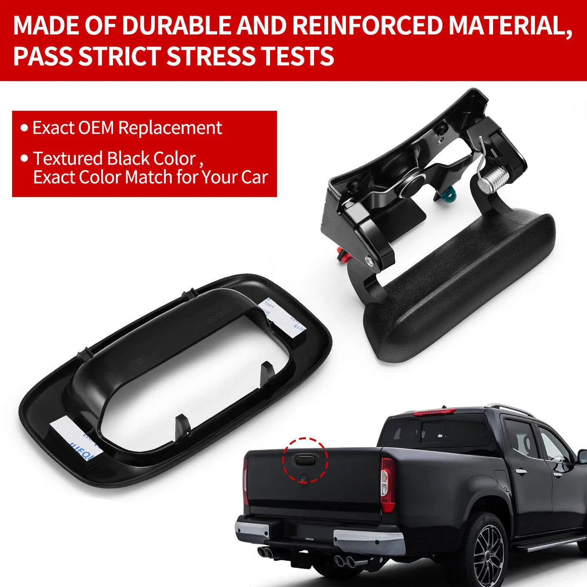 Rear Tailgate Handle & Bezel Set Black for Chevy GMC Silverado Sierra (1999–2006)