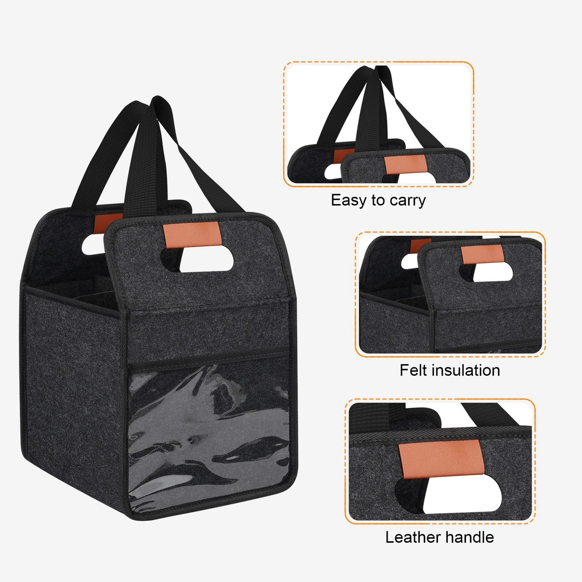 4 Cup Insulated Drink Carrier Tote Bag for Travel Picnic