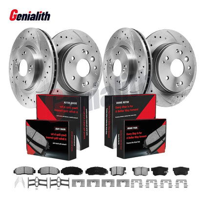 Set of 2 Drilled Rotors & Brake Pads for Acura TL (2004–2008)